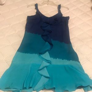 Blue ombré knee length dress